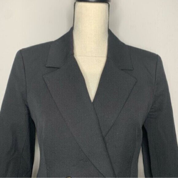 J. Crew Black Devon Bi-Stretch Cotton Blend Double Breasted Blazer - Picture 7 of 17